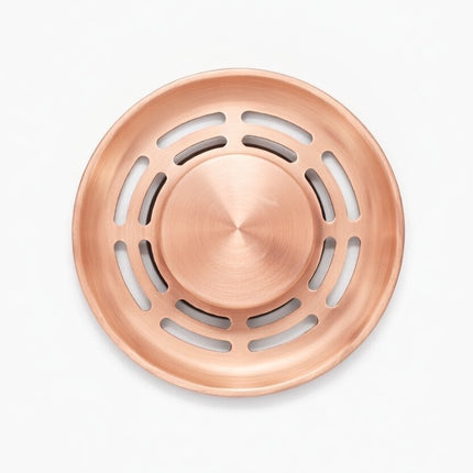 Waterval Gootsteen Zeef 84mm – RVS 304 Korfplug / Afvoerzeef – Geborsteld – Inclusief 3 Verwisselbare Pinnen – Copper Rose