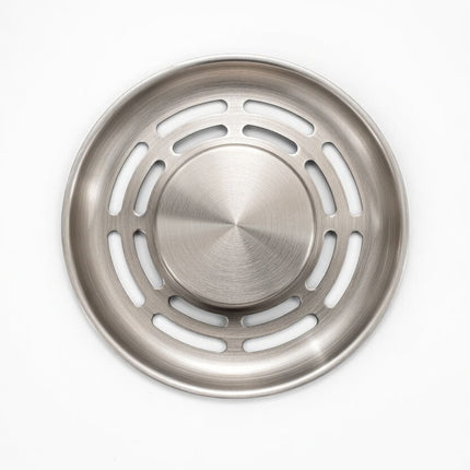 Waterval Gootsteen Zeef 84mm – RVS 304 Korfplug / Afvoerzeef – Geborsteld – Inclusief 3 Verwisselbare Pinnen – Zilver
