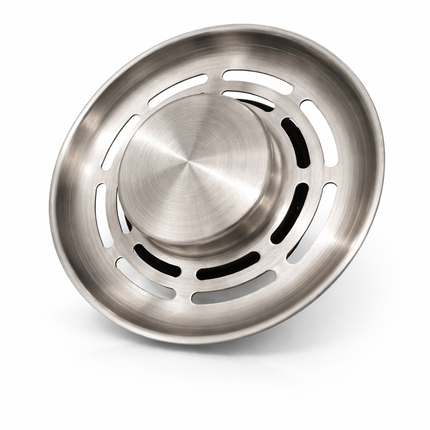 Waterval Gootsteen Zeef 84mm – RVS 304 Korfplug / Afvoerzeef – Geborsteld – Inclusief 3 Verwisselbare Pinnen – Zilver