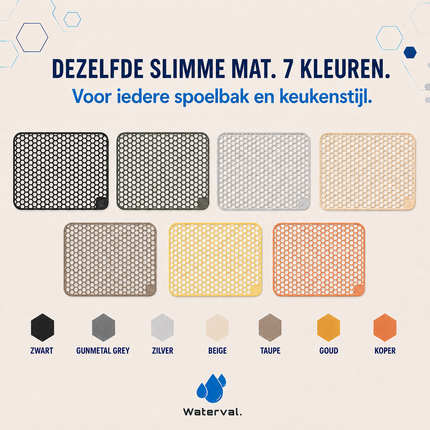 Waterval Gunmetal Grey siliconen gootsteenmat