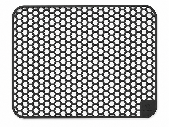 Waterval zwarte siliconen gootsteenmat 36 x 46 cm