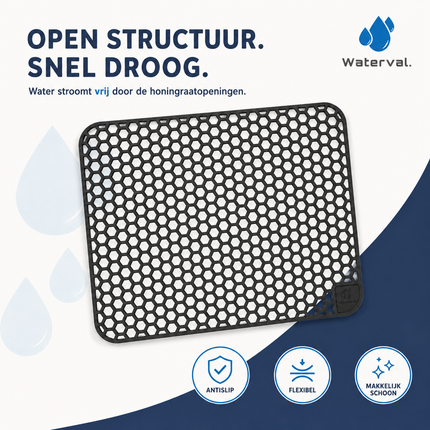 Waterval zwarte siliconen gootsteenmat