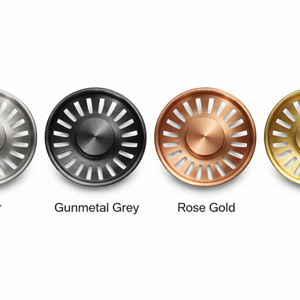 Waterval Gootsteenzeef 84mm – RVS 304 Korfplug / Afvoerzeef – Geborsteld – Inclusief 3 Verwisselbare Pinnen - Copper Rose