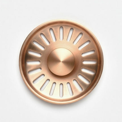Waterval Gootsteenzeef 84mm – RVS 304 Korfplug / Afvoerzeef – Geborsteld – Inclusief 3 Verwisselbare Pinnen - Copper Rose