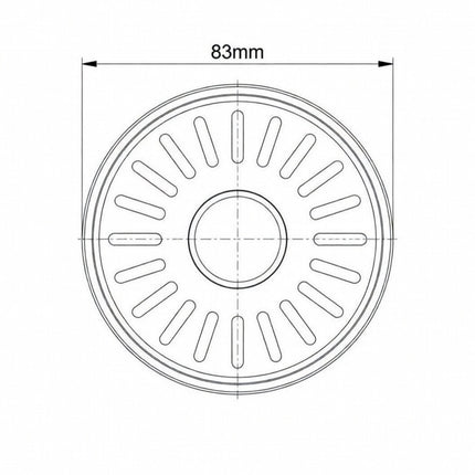 Waterval Gootsteenzeef 84mm – RVS 304 Korfplug / Afvoerzeef – Geborsteld – Inclusief 3 Verwisselbare Pinnen - Copper Rose