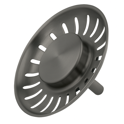 Waterval Premium Korfplug 84mm – RVS 304 – Brushed Afwerking – Inclusief 3 Verwisselbare Pinnen – Universele Afvoerplug – Gunmetal Grey