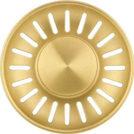 Waterval Premium Korfplug 84mm – RVS 304 – Brushed Afwerking – Inclusief 3 Verwisselbare Pinnen – Universele Afvoerplug – Gold / Goud