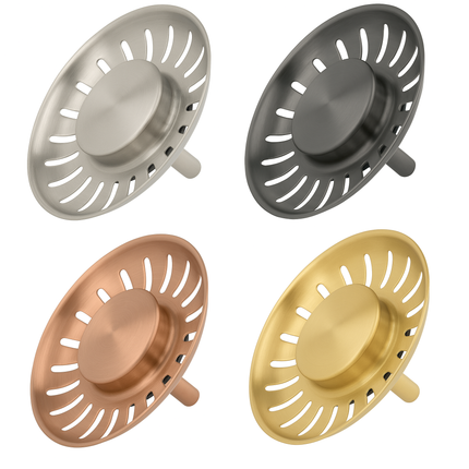 Waterval Premium Korfplug 84mm – RVS 304 – Brushed Afwerking – Inclusief 3 Verwisselbare Pinnen – Universele Afvoerplug – Gold / Goud