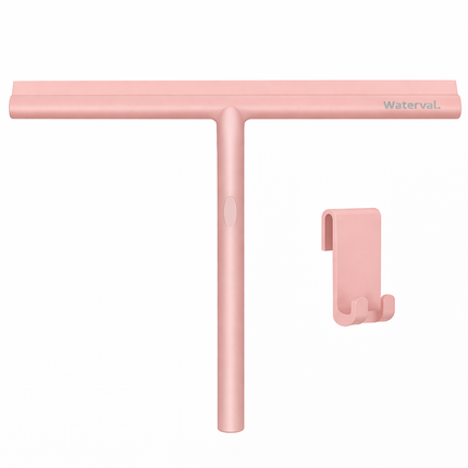 Waterval® XL Douchewisser 33 cm – Siliconen Trekker voor Douchewand & Badkamer – Inclusief Ophanghaak – Streeploos – Oudroze