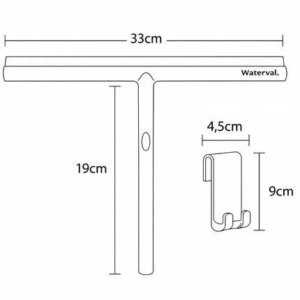 Waterval® XL Douchewisser 33 cm – Siliconen Trekker voor Douchewand & Badkamer – Inclusief Ophanghaak – Streeploos – Oudroze