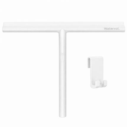 Waterval® XL Douchewisser 33 cm – Siliconen Trekker voor Douchewand & Badkamer – Inclusief Ophanghaak – Streeploos – Wit