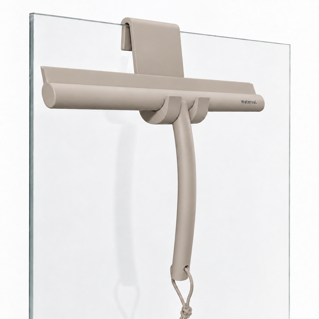 Waterval Douchewisser - 24 cm - Siliconen - Taupe - Inclusief Ophanghaak