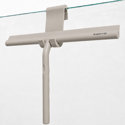 Waterval Douchewisser XL - 33 cm - Siliconen - Taupe - Inclusief Ophanghaak
