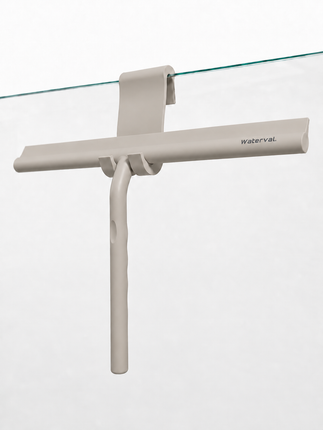 Waterval Douchewisser XL - 33 cm - Siliconen - Taupe - Inclusief Ophanghaak