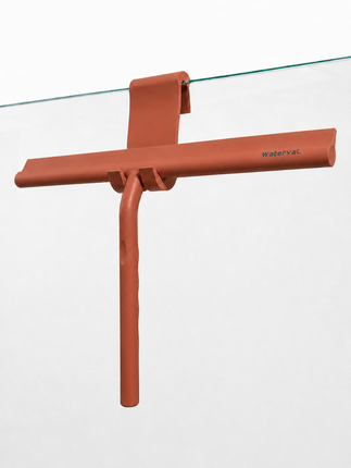 Waterval Douchewisser XL - 33 cm - Siliconen - Terracotta - Inclusief Ophanghaak
