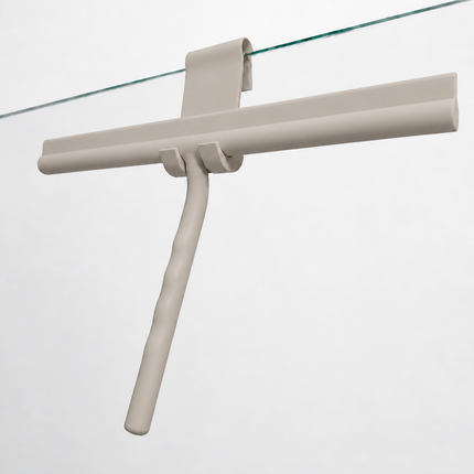 Waterval Douchewisser XL - 33 cm - Siliconen - Taupe - Inclusief Ophanghaak