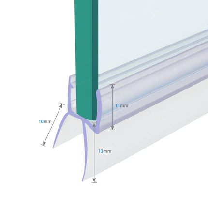 Waterval Douchedeurafdichting – Geschikt voor 6 tot 8mm dik glas – Douchestrip 1 Meter – Twee stuks