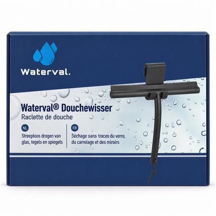 Waterval Luxe Siliconen Douchewisser Antraciet - Met Raamhaak Zonder Boren - Vloertrekker - Trekker Douche en Badkamer - 24 cm