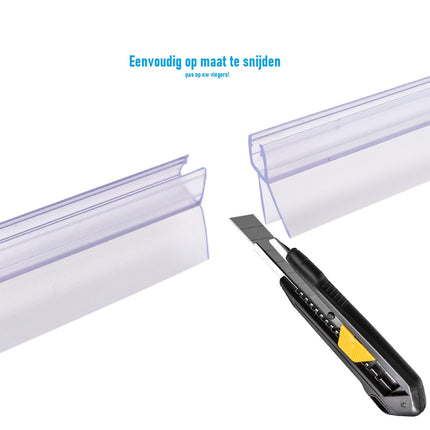 Waterval Douchedeurafdichting – Geschikt voor 6 tot 8mm dik glas – Douchestrip 1 Meter – Twee stuks