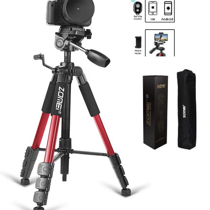 Professioneel Universeel Lichtgewicht DSLR Camerastatief - Tripod 140CM - Rood