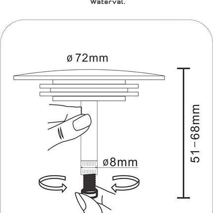 Waterval RVS Badkuip Afvoerplug badkamer - Badkuipstop met dubbele afdichting – verstelbare Badplug universele Afvoerplug voor uw badkuip - 72 mm Grijs image 6