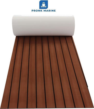 Premium EVA Teak Foam Decking Mat – Bootmat Teak Donkerbruin - 2400mm x 900mm x 6mm