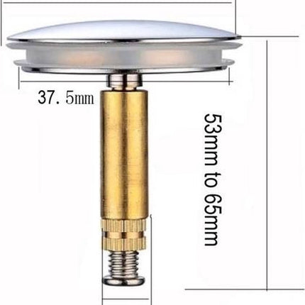 RVS Badkuip Afvoerplug badkamer - Badkuipstop met afdichting – verstelbare Gootsteenstop universele Afvoerplug - 43 mm Goud image 3