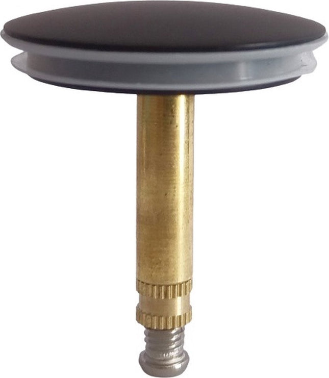 RVS Afvoerplug badkamer - Badkuipstop met afdichting – verstelbare Gootsteenstop universele Afvoerplug - 43 mm Zwart