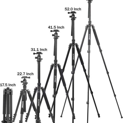 Q555 Professioneel Lichtgewicht DSLR Camerastatief - Universeel Fotostatief voor Fotografie – Aluminium Tripod Zwart 160CM image 10