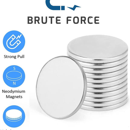 Brute Force Sterke Schijfmagneten - Ronde Magneten Whiteboard – N35 20mm x 2mm - 10 Stuks image 5