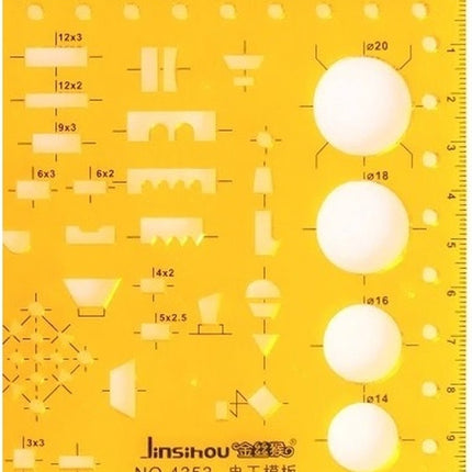 Sjabloon Electrotechniek - Tekenhulpmiddel voor Architecten soft plastic – Template elektricien combisjabloon image 2