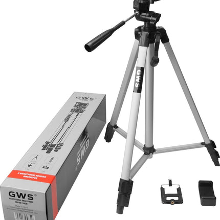 GWS Tripod Statief Aluminium - Universeel Camera en Telefoon Statief - Incl. Smartphone Houders - 134CM Zilvergrijs image 8