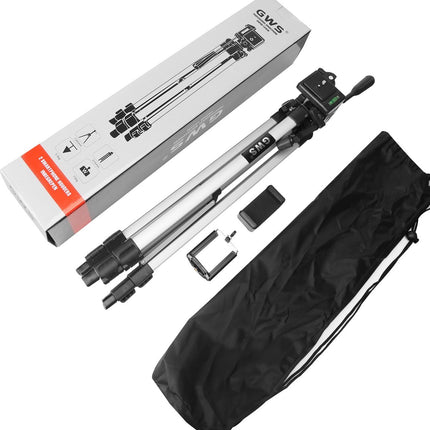 GWS Tripod Statief Aluminium - Universeel Camera en Telefoon Statief - Incl. Smartphone Houders - 134CM Zilvergrijs image 5