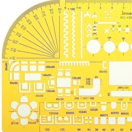Meubilair Het meten van Geometrische Tekening Template Woningbouw Bekisting KT Soft Plastic Liniaal Stencil image 2