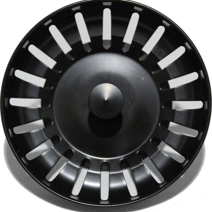 RVS Gootsteen Afvoer Plug Keuken - Geen Verstopping – Spoelbak zeef - Afvoerstopper - Korfplug – Gootsteen zeef - 84mm ZWART image 2