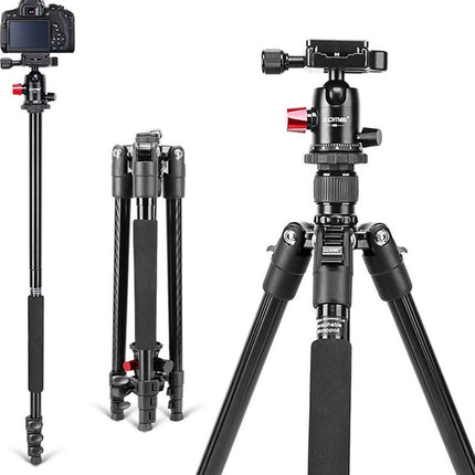 Professioneel Lichtgewicht DSLR Camerastatief - Universeel Fotostatief voor Fotografie – Aluminium Tripod Zwart 161CM