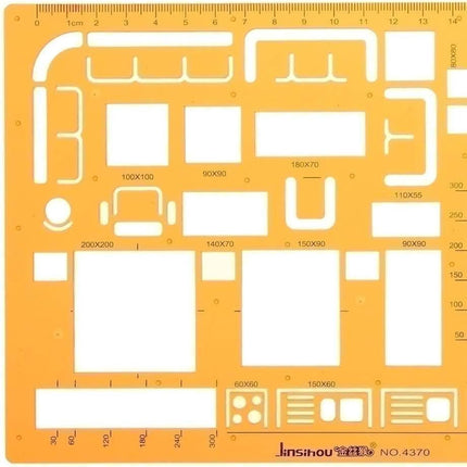 Interieurontwerp Woninginrichting Architectuur 1:50 Tekenhulpmiddel - Renovatie soft plastic – Plastic liniaal template architect image 2
