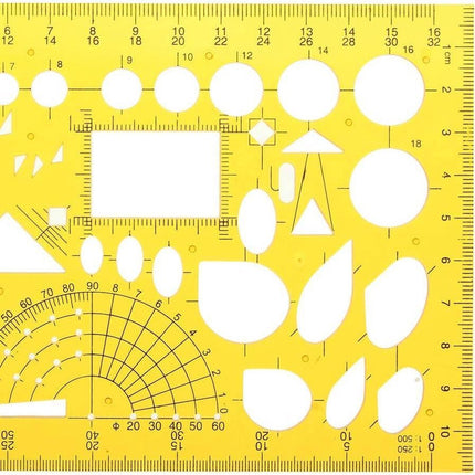 Verwarming teken ontwerpsjabloon - Tekenhulpmiddel Ventilatie Airconditioning soft plastic – Plastic liniaal template teken image 4