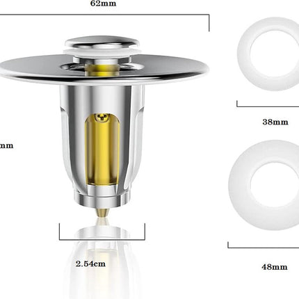 Waterval Gootsteenstop pop-up Universeel – Plugstop opzetwastafels badkuipstopper - afvoerplug voor wastafel en bidet - RVS 62mm image 9