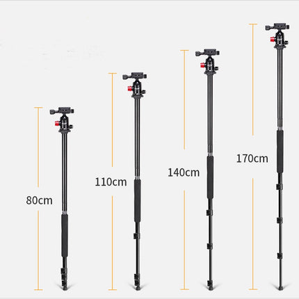 Professioneel Lichtgewicht DSLR Camerastatief - Universeel Fotostatief voor Fotografie – Aluminium Tripod Zwart 161CM image 13