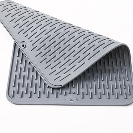 Waterval siliconen keukenmat – Siliconen Bescherming keukenblad Afwasmat – 40 x 30CM – Afdruipmat Grijs image 12