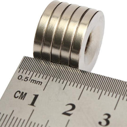 Super sterke Neodymium Magneten - Rond met Gat - N50 20x3mm - 5 Stuks image 3