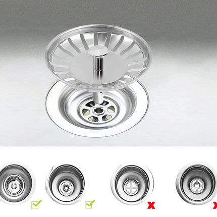 RVS Korfplug Afvoerplug - Geen Verstopping – Spoelbak zeef - Afvoerstopper - Korfplug – Gootsteenzeef - 79 mm image 7