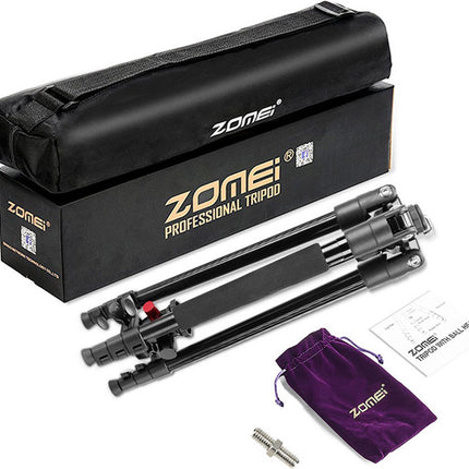 Professioneel Lichtgewicht DSLR Camerastatief - Universeel Fotostatief voor Fotografie – Aluminium Tripod Zwart 161CM image 7
