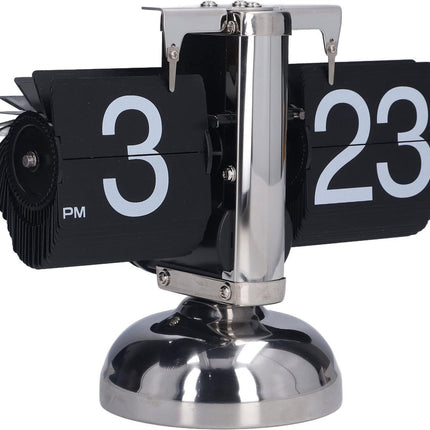 GWS Digitale Flipklok – Quartz Omslagklok – Retro Design Verchroomd – Woondecoratie