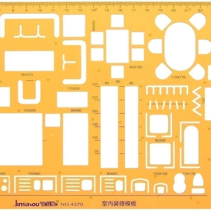 Interieurontwerp Woninginrichting Architectuur 1:50 Tekenhulpmiddel - Renovatie soft plastic – Plastic liniaal template architect image 4