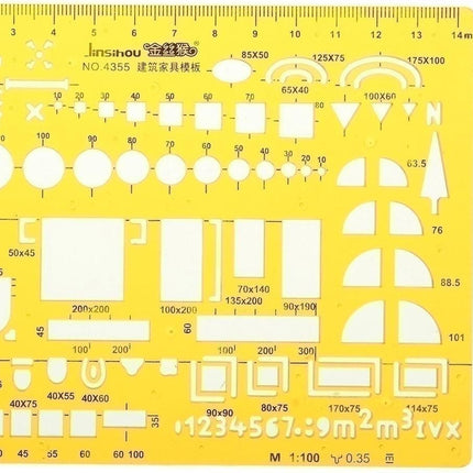 Meubilair Het meten van Geometrische Tekening Template Woningbouw Bekisting KT Soft Plastic Liniaal Stencil image 4
