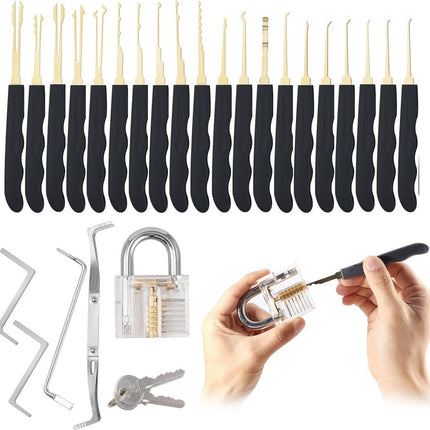 LOCK Premium Lockpick Set – 24-delig – Inclusief transparant slot – Lockpicken voor beginners en professionals