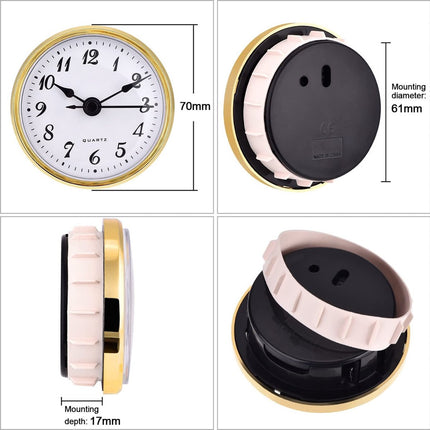 GWS Insteek Quartz Los uurwerk - Goud - Standaard cijfers – Los compleet uurwerk vervangen rond image 6