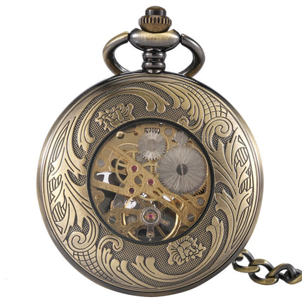 GWS Zakhorloge Blauwe Maan Mechanisch Vintage – Met ketting - Mechanisch Zakhorloge met handmatige opwinding image 2